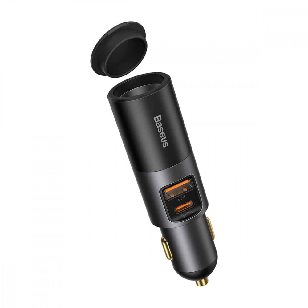 Car Charger 120W 1U 1C Baseus (CCBT-C0G) Share Together Fast Charge with Cigarette Lighter Expansion Port Gray