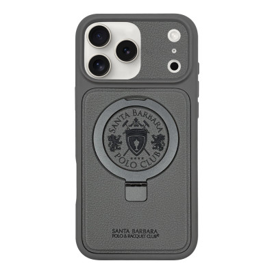 Polo Primo Leather Case iPhone 17 Pro Max &mdash; Titanium Grey