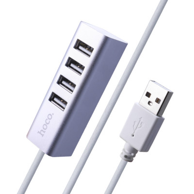 Купить USB HUB Hoco HB1 Line Machine ; USB To 4 USB &mdash; Silver Ц-000056723 - KMT5
