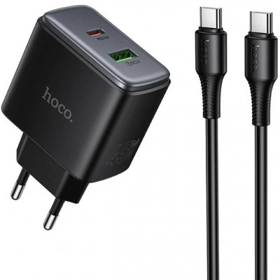 Home Charger 45W PD QC3.0 C to C Cable (1m) Hoco C158A