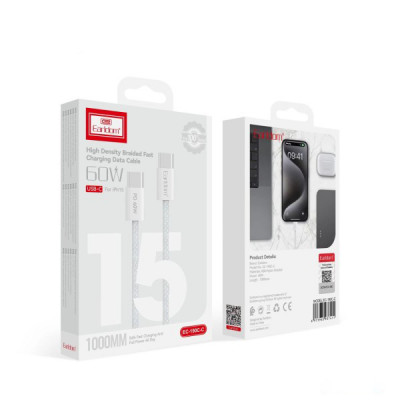Купить Cable USB C to C 60W (1m) Earldom EC-190C-C White Ц-000078403 - KMT5