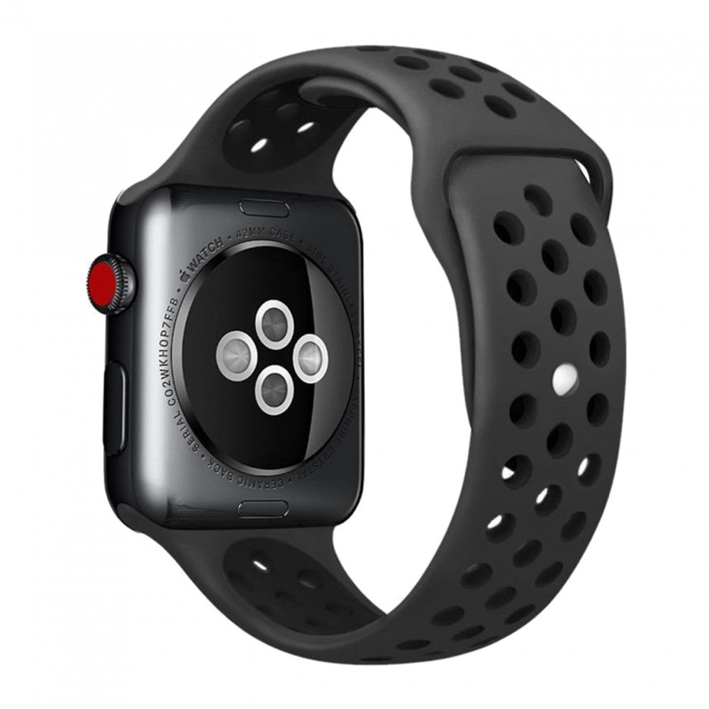 Ремінець Sport Nike — Apple Watch 42 mm | 44 mm | 45 mm | 49 mm — Black & Red